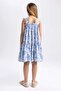 Girl's Strap Patterned Dress Y6957A623Hs - 5