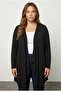 Plus size open front asymmetrical cut seasonal lightweight cardigan 134145
