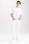 Carlo Skinny Fit Extra Narrow Fit Regular Waist Extra Narrow Leg White Jean Pants A7650Ax23Sm - 5