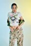 Coool Smileyworld Fitted Corded Fabric Ribbed Knit Short Sleeve T-Shirt A5612Ax23Sm