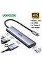 Revedok 5-in-1 Type-C Hub 3Xusb-A, 1Xusb-C Pd 100W, 1X 4K/30Hz HDMI - Gray