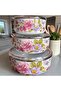 3-Piece Enamel Storage Container Set – Vacuum-Locked with Lids – 14 / 16 / 18 cm – Multi-Purpose Refrigerator Storage Container - 3