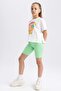Girls' Crop Printed Short Sleeve T-Shirt A1758A823Hs - 5