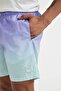 Regular Fit Gradient Printed Mesh Lined Above-Knee Swim Shorts Z6873Az23Hs - 6