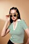 Fitted Polo Neck Striped Short Sleeve T-Shirt A0380Ax23Sm - 4
