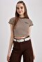 Fitted Embroidered Rib Knit Short Sleeve T-Shirt Z9201Az23Sp - 4