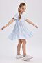 Baby Girl Gingham Short Sleeve Flounced Dress X2353A623Sm