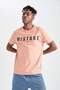 Regular Fit Crew Neck Printed Cotton Combed Cotton T-Shirt X4382Az22Sm - 6