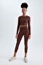 Defactofit High Waist Inside Soft Fuzzy Waist Hugging Basic Plain Sports Leggings W8206Az22Au - 2