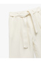 Viscose Blended Wide Leg Trousers with Belt Detail and Pockets - 3