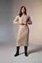 Regular Fit Turtleneck Brioche Knit Braided Maxi Knit Dress W0613Az21Wn - 2