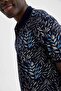 Slim Fit Polo Neck Patterned Cotton Combed Cotton T-Shirt N6729Az21Sm - 3