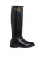 Women Metal Chain Link Detail Calf Boots in Black - 2