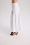 Sera Pile Detail White Long Skirt - 4