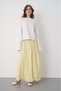 Women's Yellow Voile Fabric Crinkle Long Lined Skirt 29062 - 2
