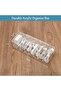 8-Compartment Clear Cable Organizer Box, See-Through Wire Management Case with 10 Ties