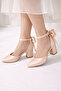 Bow Detailed Ankle Strap Thin Heel Stiletto Women's Shoes - 4