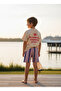 Cream Striped Cotton Boy's Suit - 2