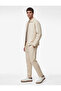 Viscose Blend Double Leg Trousers with Pockets and Lace-Up Waist