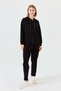 Women's Knitwear Stone Printed Hooded Summer Cardigan Black