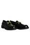 Black Leather Women's Buckle Loafer - 2