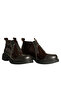 Brown Patent Leather Elastic Women's Casual Boots - 2