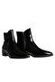 Black Patent Leather Women's Heeled Boots - 2
