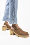 Carleen Women's Genuine Leather Sabo Belted Tan Sandals - 3