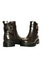 Brown Leather Women's Buckle Boots - 3