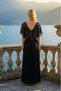Luna Sequined V-Neck Pleated Long Evening Dress - 4