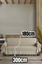 Beige Arm-Covering Organic Buldan Fabric Oversized Bergama 180 x 300 cm Sofa Couch Sofa Bed Cover - 2