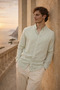 Bien Cotton Linen Men's Shirt - Çağla - 4