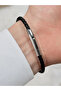 Silver and Black Steel and Leather Men's Bracelet Frj10103B-J with 2 Year Warranty Gift Packed - 4