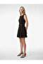 Slim Fit Brown Women's Dress with Metal Accessories 6Sak80238Uw - 2