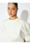 Pearl Processing Detailed Comfortable Fit Three Thread Long Sleeve Crew Neck Sweatshirt - 2