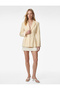 Seam Detail V-Neck Long Sleeve Peplum Blazer Jacket