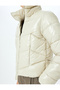 Water Repellent Stand Collar Zipper Pocket Shiny Short down Coat - 6