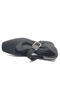 Feles Rondir Detailed Blunt Toe Heeled Women's Shoes Black-Satin - 5