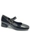 Feles Rondir Detailed Flat Toe Heeled Women's Shoes Black-Patterned - 3