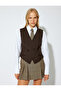 Double Breasted Asymmetrical Button V Neck Suit Vest - 4