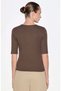 M1613852 Button Detailed T-Shirt Women's T-Shirt Brown - 6