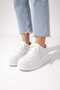 Melinta Side Mesh High Sole Lace-Up White Casual Women's Sports Shoes - 2