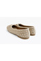 Women's Beige Suede and Faux Leather Mix Textured Knitted Patterned Bowknot Ballerinas - 8