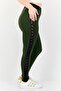 Women Sportswear Fit Lace Training Leggings, Olive - 2