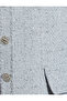 Tweed Crop Jacket with Round Collar and Buttoned Pockets - 7