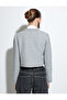 Tweed Crop Jacket with Round Collar and Buttoned Pockets - 5