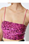 Evening Dress Crop Blouse Sequined Strapless Slim Fit - 5
