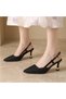 Black Diadora Straw Open-Back Stiletto Women's Heeled Shoes 7cm - 2