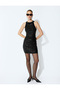 Sequin Sequined Evening Dress Halter Neck Mini Sleeveless Slim Fit - 3