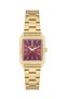 Dkf.2315A New Trend Burgundy Dial Gold Color Cornered Women's Wristwatch